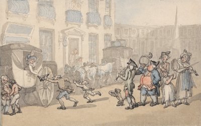 Comforts of Bath - Arrivo delle carrozze da Thomas Rowlandson